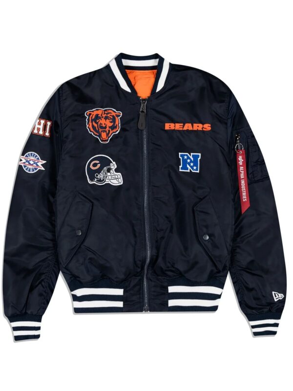 Black-Chicago-Bears-Bomber-Jacket