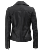 Kinzie Stylish Leather Biker Jacket Women, Black Zing Apparel