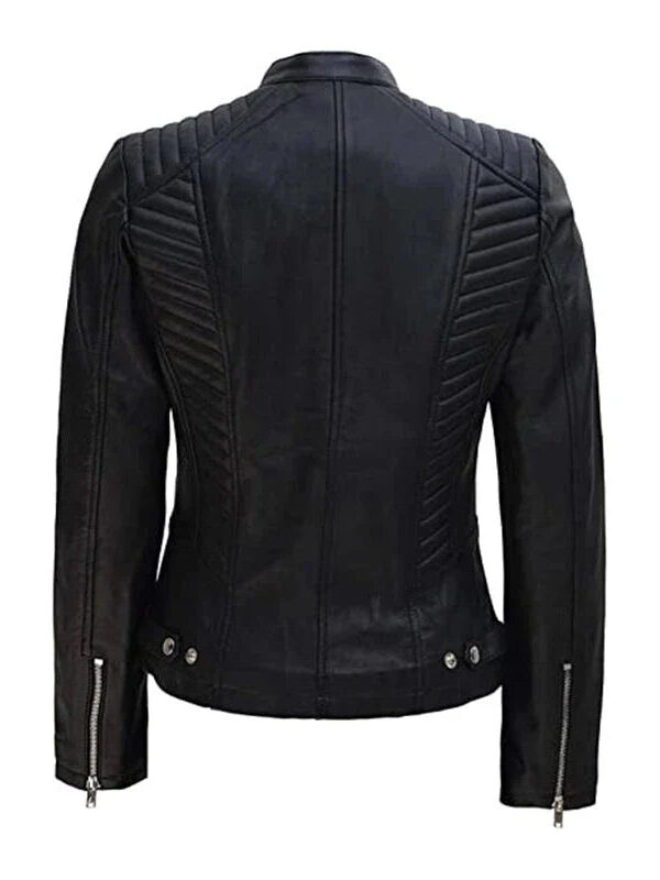Leather Jacket Padded, Women Biker Jacket Zing Apparel