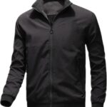 Black Business Jacket For Men with Standing Collar 