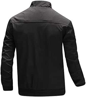 Black Business Jacket For Men with Standing Collar