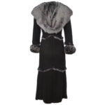 Black Fur Leather Coat For Women