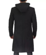 Modern Fit Wool Long Coat, Black Zing Apparel