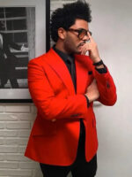 Blinding-Lights-Canadian-Singer-The-Weeknd-Red-Blazer