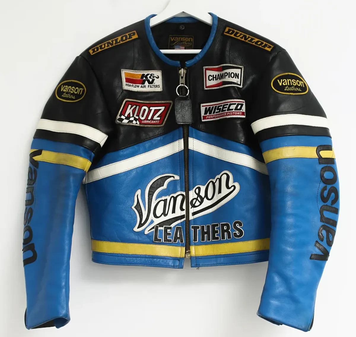 Blue_Vanson_Leather_Motorcycle_Jacket Blue Vanson Leather Motorcycle Jacket - Image 1