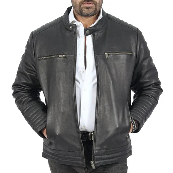 Boston Harbour Leather Jacket Black
