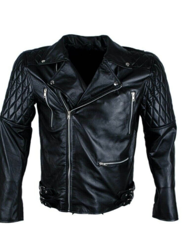 Brando Quilted Style Sheep Skin Leather Jacket