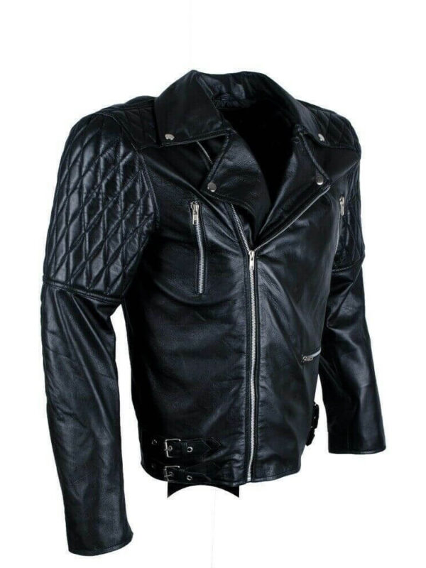 Brando Quilted Style Sheep Skin Leather Jacket Buy