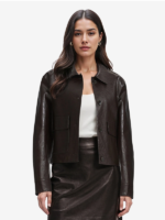 Brown-Anne-Klein-Leather-Jacket