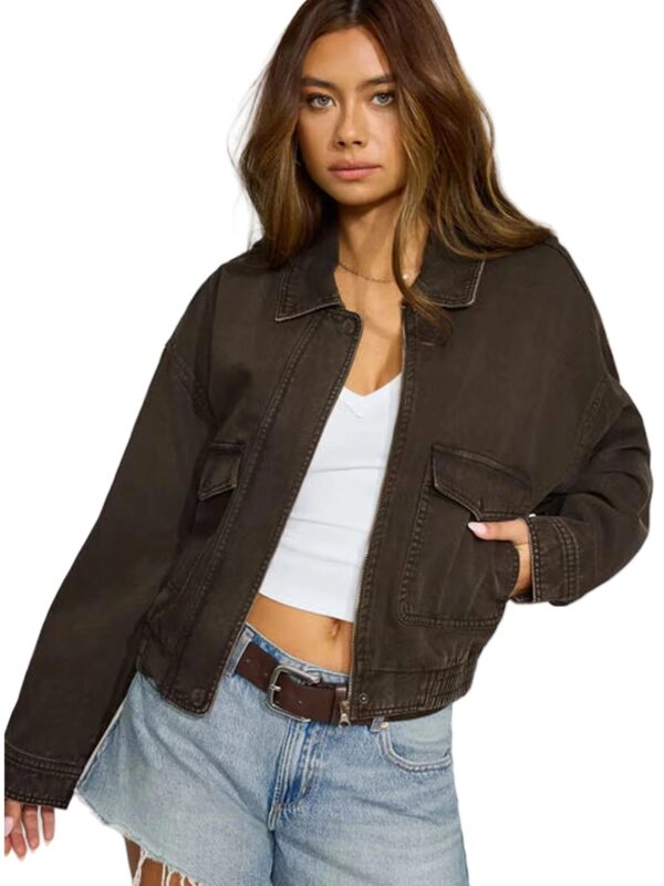 Brown-Twill-Bomber-Denim-Jacket-Garage