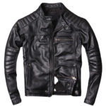 Cafe Racer Distressed Cow Hide Leather Jacket