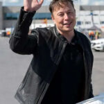Cafe Racer Elon Musk Black Leather Jacket