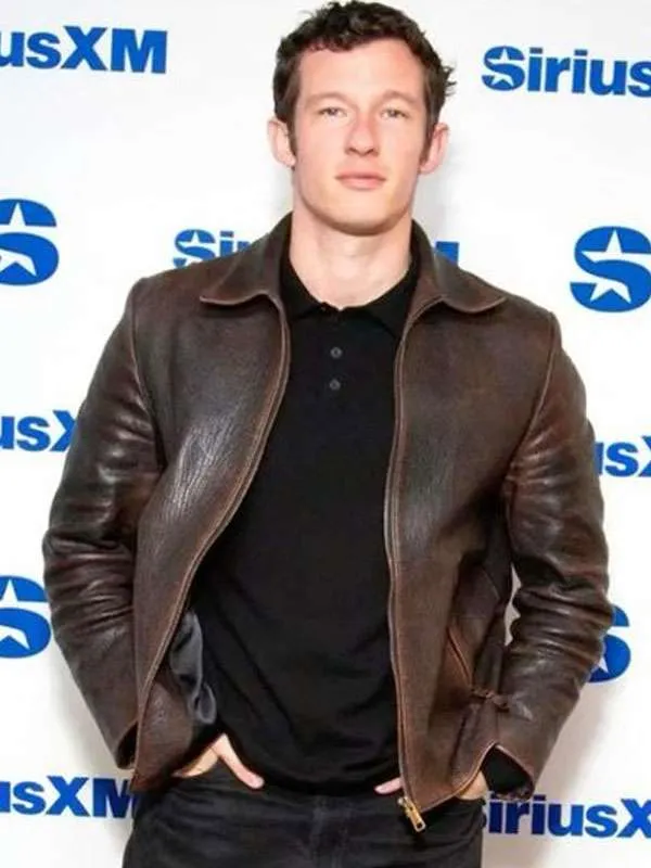 Callum Turner Brown Leather Jacket