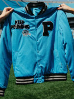 Carolina Panthers Bomber Jacket Blue Front