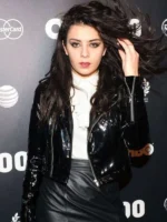 Charli XCX Black Biker Leather Jacket