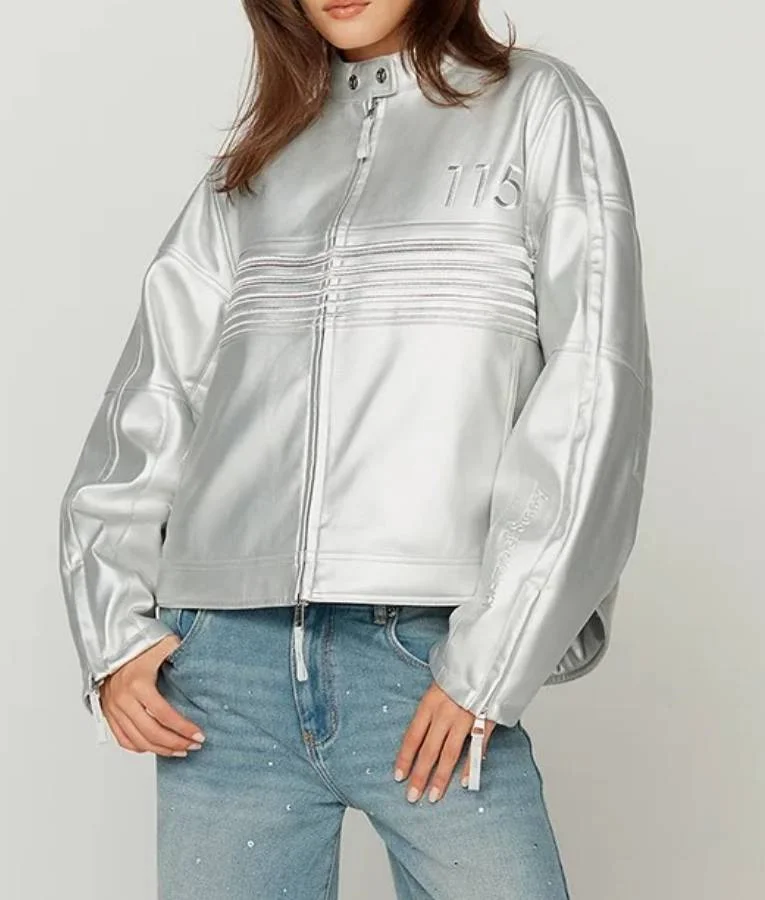 Chrome-The-Racer-Silver-Jacket Chrome The Racer Silver Jacket