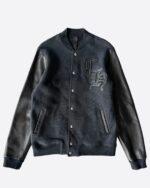 Chrome Hearts Leather Varsity Jacket