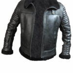 Classic Black Aviator Jacket With Fur