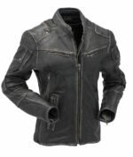 Classic Black Vintage Cafe Racer Leather Jacket