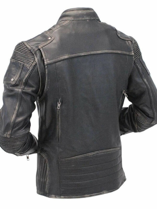 Classic Black Vintage Cafe Racer Leather Jacket Buy