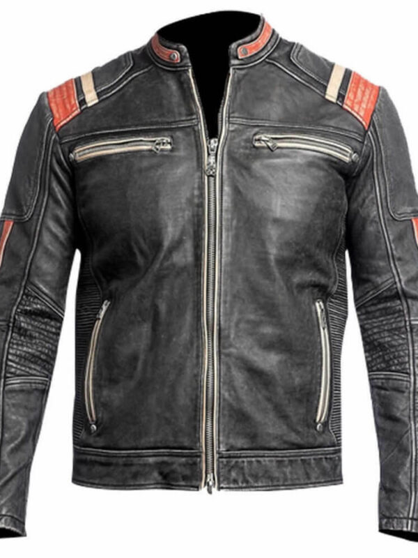 Classic Vintage Cafe Distressed Leather Jacket