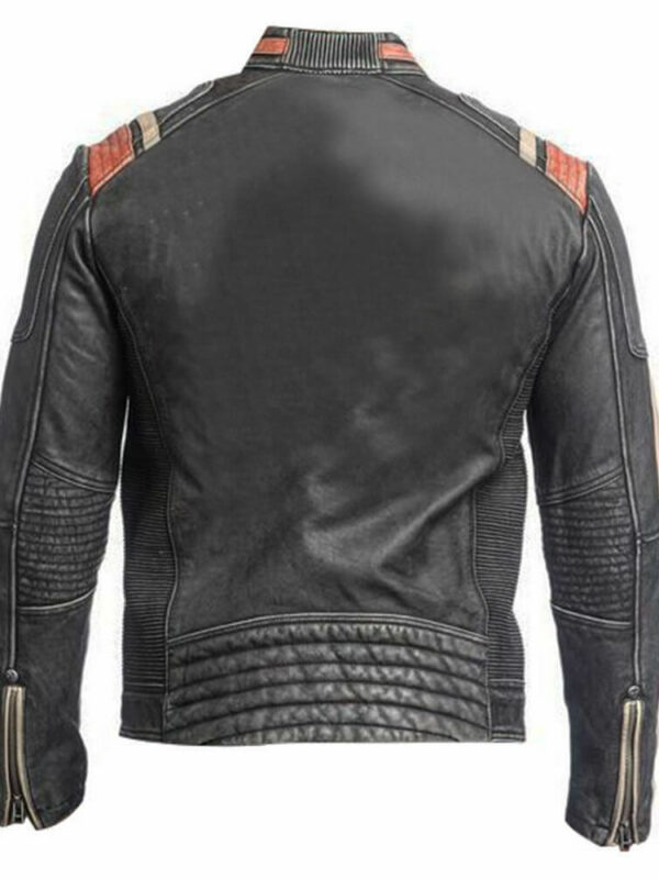Classic Vintage Cafe Distressed Leather Jacket Sale