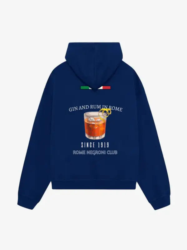 Coramisa-Rome-Negroni-Club-Hoodie-Blue Coramisa Rome Negroni Club Hoodie - Image 1
