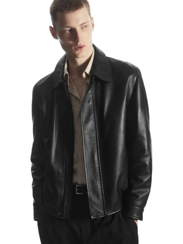 Cos-Cafe-Racer-Black-Leather-Jacket