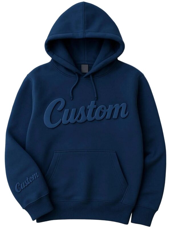 Custom-Embossed-Hoodie-Blue