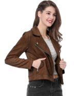 Dark-Brown-Faux-Suede-Biker-Jacket