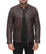 David-Quilted-Shoulder-Distressed-Leather-Jacket-For-Sale