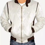 Bomber Jacket Men Quilted Style, White Zing Apparel