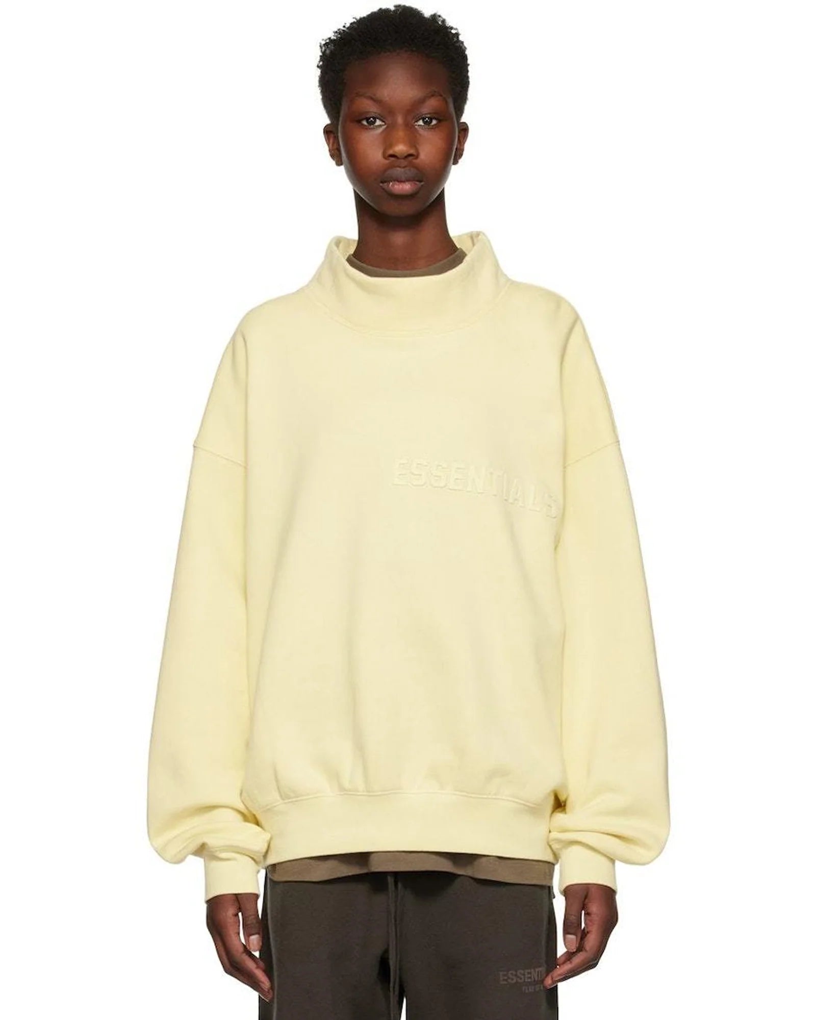 Essentials_Yellow_Mockneck_Sweatshirt-1 Essentials Yellow Mockneck Sweatshirt