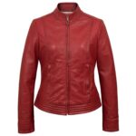 Women Biker Jacket, Leather Jacket Red Zing Apparel