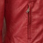 Women Biker Jacket, Leather Jacket Red Zing Apparel