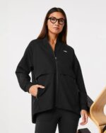 Figs-Sydney-Scrub-Jacket-Black