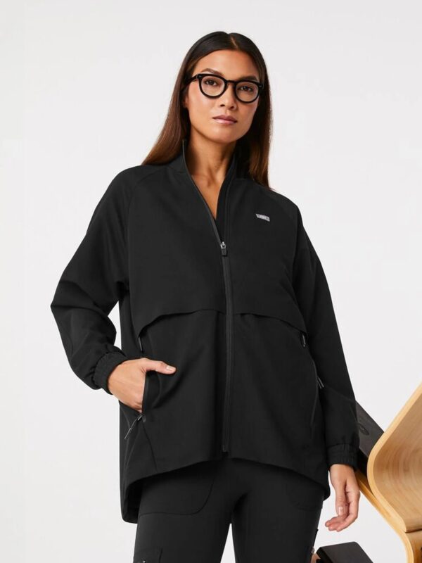 Figs-Sydney-Scrub-Jacket-Black