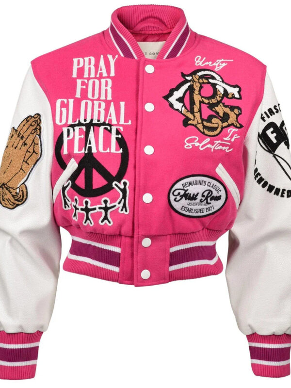 First_Row_Womens_Cropped_Varsity_Peace_Jacket_Pink