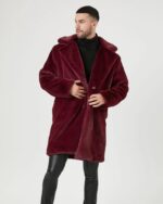 Forever-21-Faux-Fur-Coat-Maroon