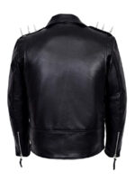 Black Leather Jacket With Spike