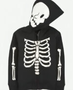 Black Skeleton Halloween Hoodie - Image 2