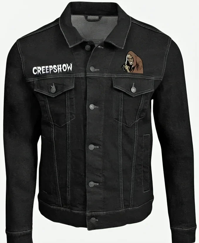 Halloween-Creepshow-Jacket Halloween Creepshow Black Denim Jacket - Image 1
