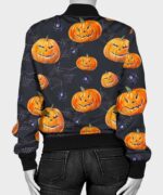 Pumpkin Printed Bomber Jacket For Men Zing Apparel