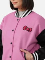 Hello Kitty Pink & Black Varsity Bomber Jacket
