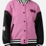 Hello Kitty Pink & Black Varsity Bomber Jacket