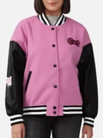 Hello Kitty Pink & Black Varsity Bomber Jacket