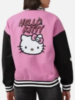 Hello Kitty Pink & Black Varsity Bomber Jacket - Image 2
