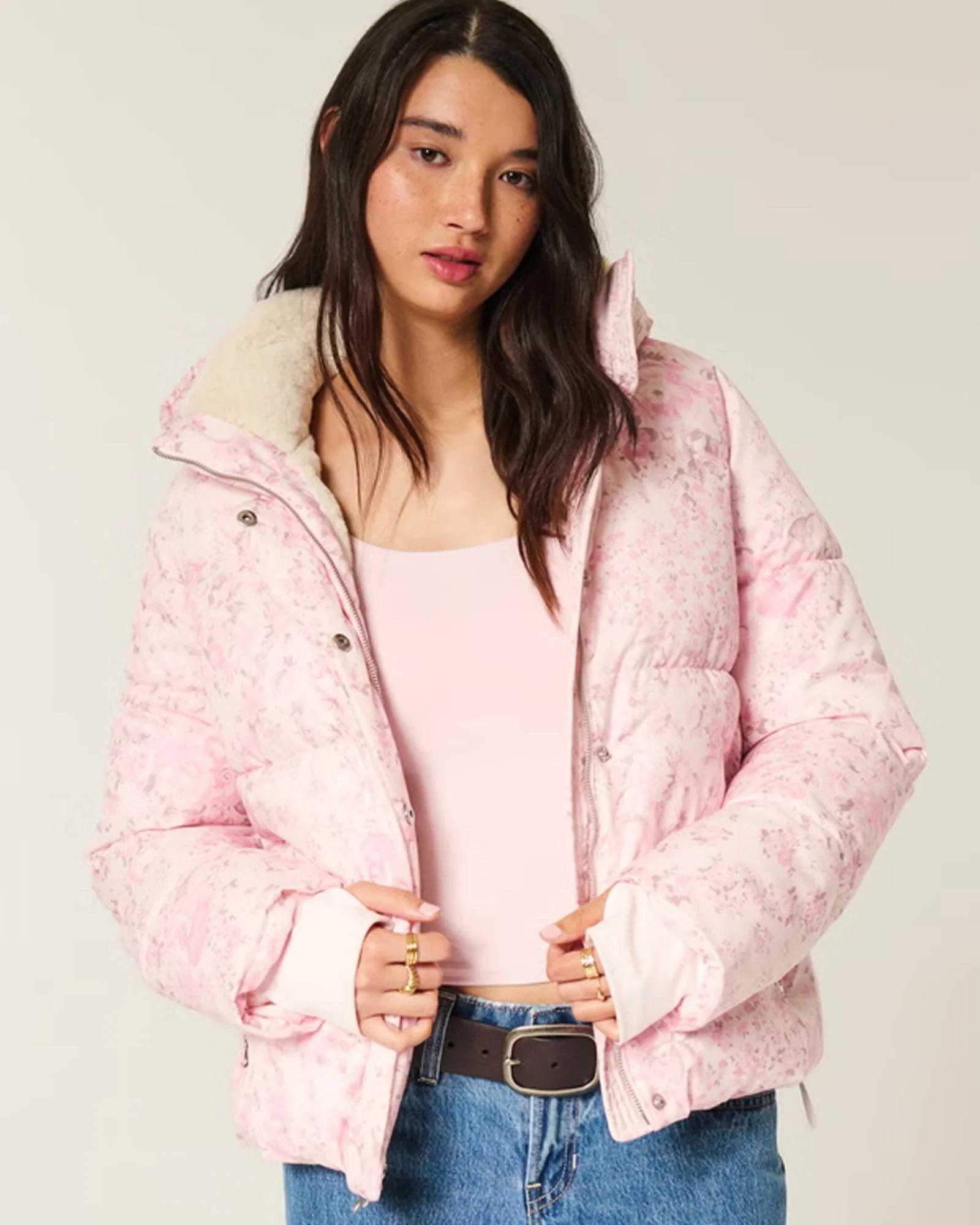 Hollister Pink Puffer Jacket