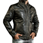 Hudson Black Leather Biker Jacket
