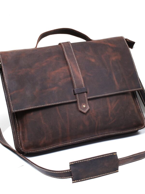 Corporate Pure Leather Vintage Bag, Brown Zing Apparel